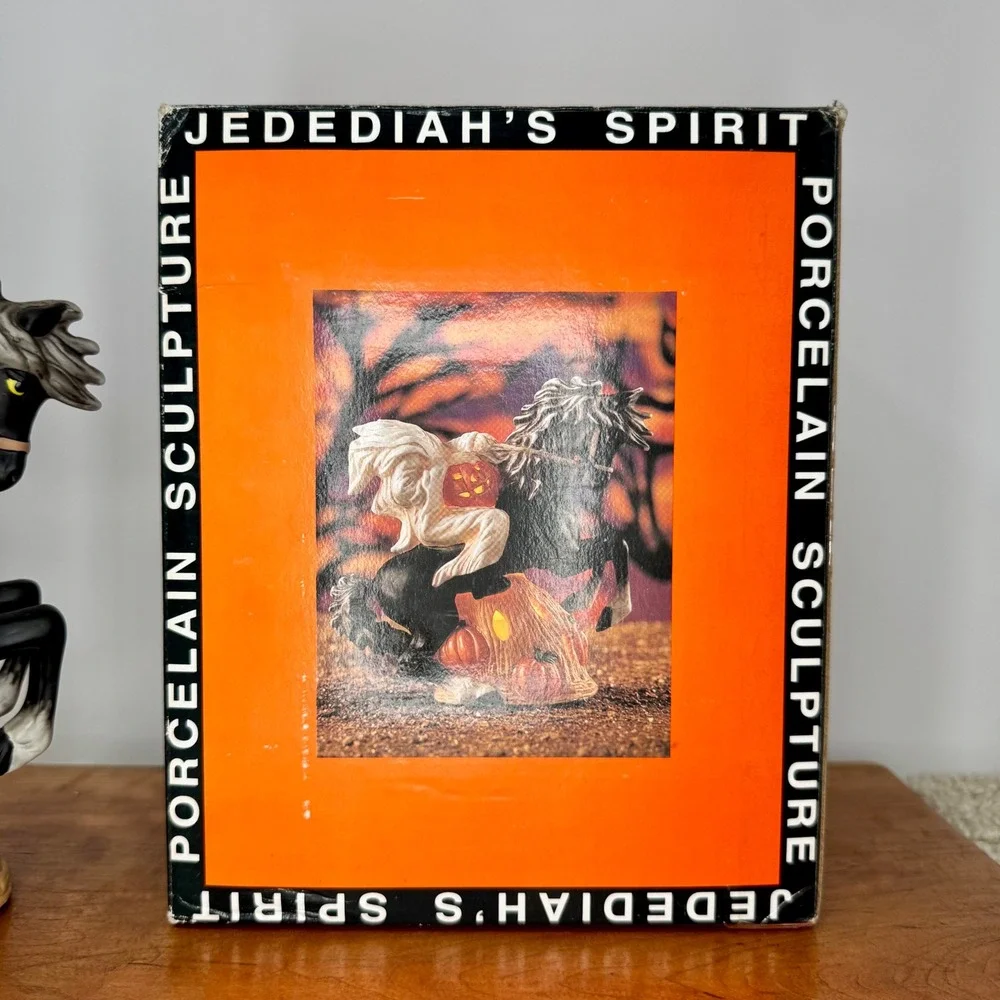 Vintage 1992 Prettique Jedediah's Spirit Porcelain Ghost Horse Sculpture Light
